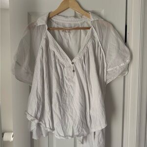We The Free White Flowy Blouse
